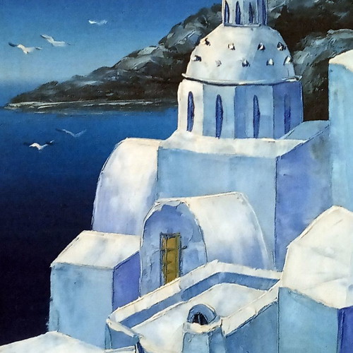 Oil Painting - Cycladic Landscape II