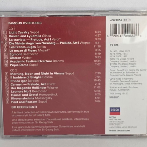 Sir Georg Solti Famous Overtures 2 CD set used