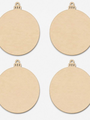 Ξύλινες χριστουγεννιάτικες μπάλες 9x7,3εκ laser-cut σετ 5 τεμ