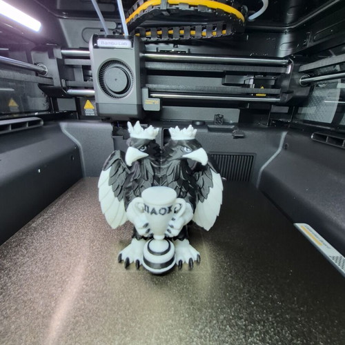 PAOK Double-Headed Eagle 3D Printed Figurine with Trophy, New, 10 cm
