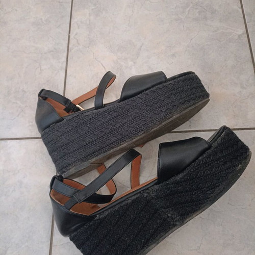 Tsoukalas Shoes platform black 39 leather used