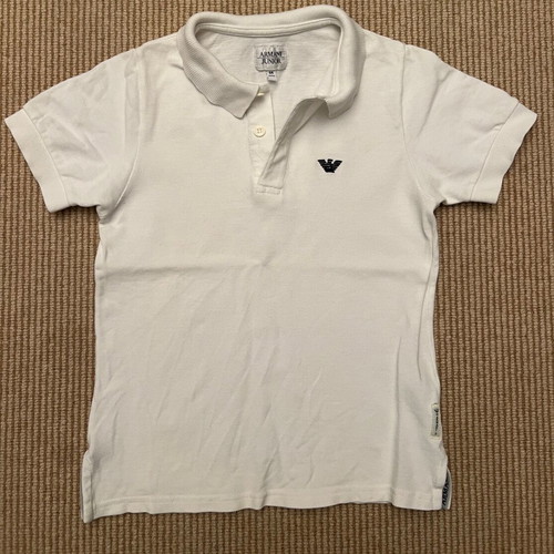 Armani Junior cotton polo 6 years like new, white