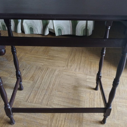 Vintage wooden side tables set of 2 used, walnut color