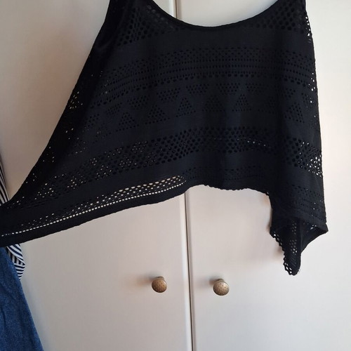 Crop top tiranta knitted black like new Pink Woman