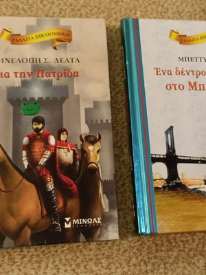 Children's books used, Pigi tou Patrida and Ena Dentro Megalonei sto Brooklyn