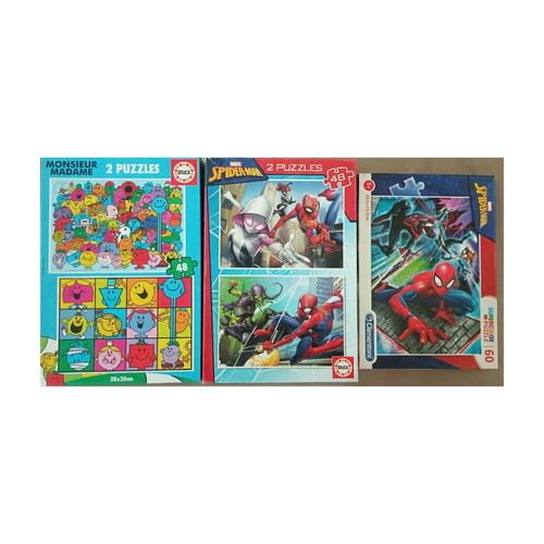 Monsieur Madame and Marvel Spider-Man children's puzzles like new