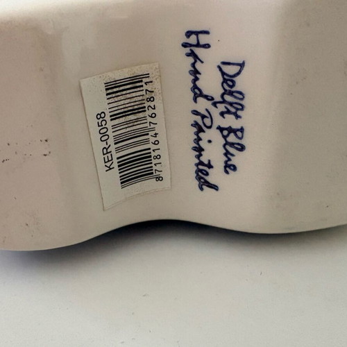 Delft Blue Porcelain Clogs Handpainted, 13 cm Length