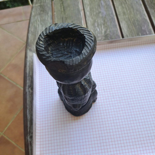 African vintage wood carving used ebony