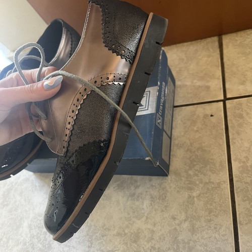 Verde Oxford shoes size 38 like new, black and rose gold