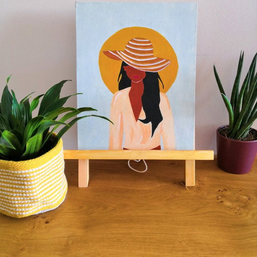 Set of 2 paintings on cardboard with acrylic colors like new