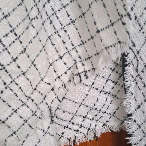 Zara Basic black and white tweed faux-wrap skirt with integrated leggings new