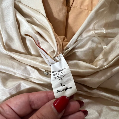 SugarFree swimsuit large used, beige with bust transparency