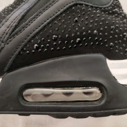 Black women's sneakers with rhinestone effect like new