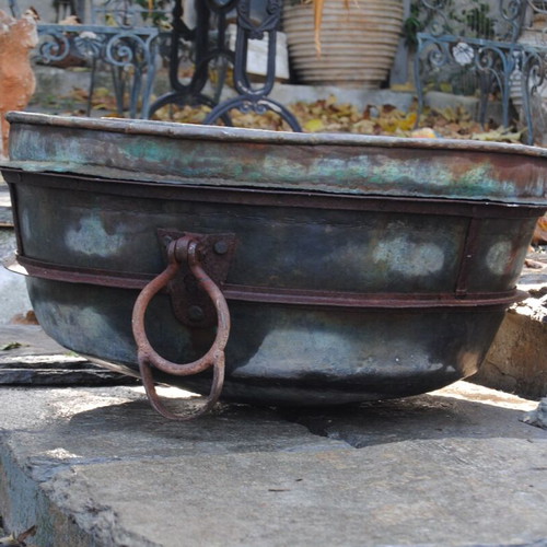 Monastic copper cauldron over 200 years old used