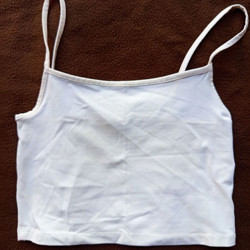 Stradivarius women's white crop top spaghetti straps size S like new