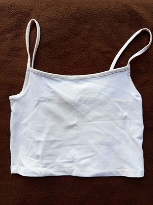 Stradivarius women's white crop top spaghetti straps size S like new