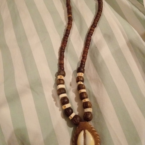 African Cowrie Shell Necklace new, unisex, vintage boho tribal leather