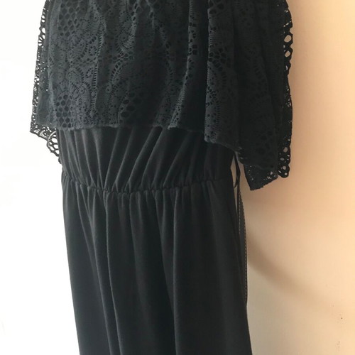 Long black dress with knitted details like new