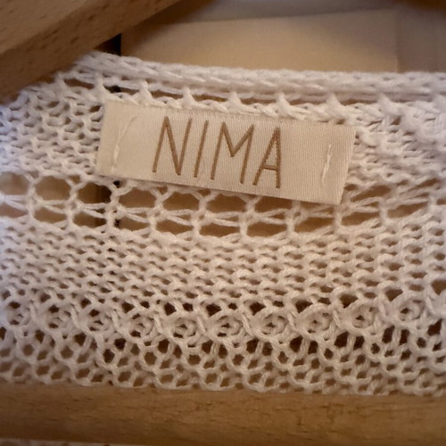 Nima knitted beach cardigan like new, white, one size