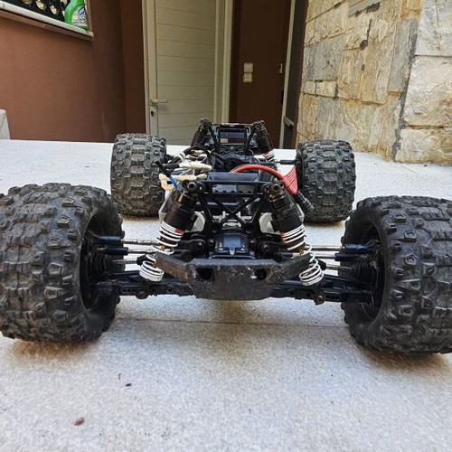 Traxxas Rustler 4x4 VXL RC car used with upgrades and lipo battery