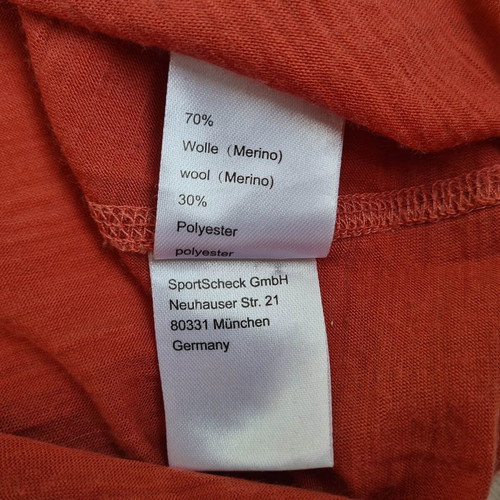 OCK men's t-shirt used, merino wool blend, size XL, red