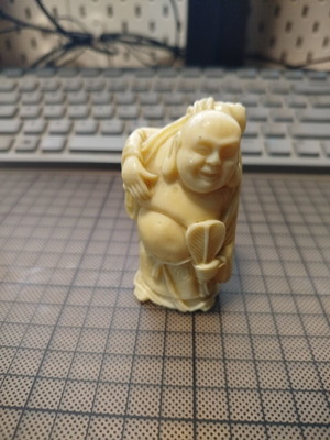 Happy Bhudda resin figurine used, 8 cm height