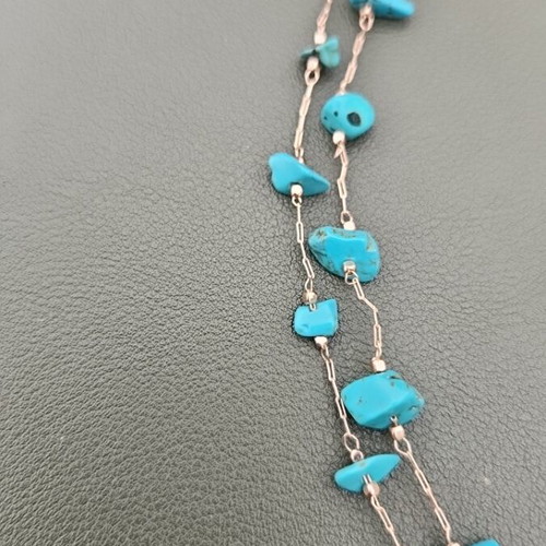 Stainless steel necklace new with turquoise stones and gold pendant summer style