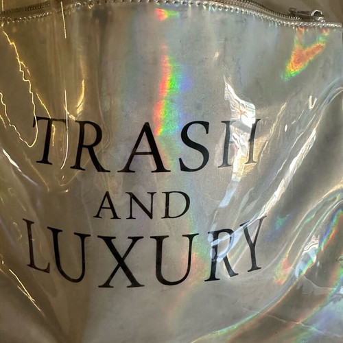 Trash & Luxury bag new transparent with silver iridescent pouch