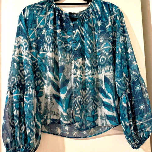 Boho shirt Zara like new, white and blue