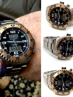 Elgin chronograph new with dual time display and waterproof