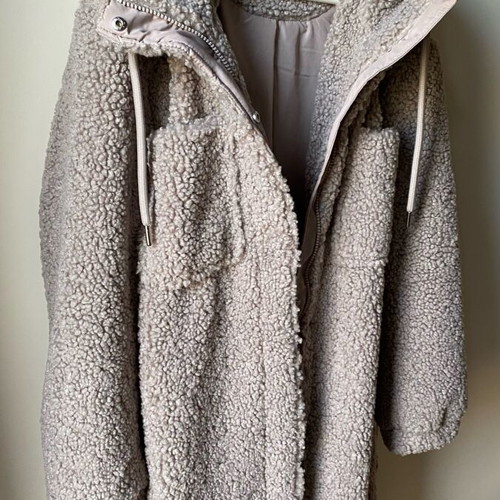 Teddy coat Tom Tailor like new, gray and beige, size S