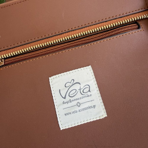 Veta leather backpack new, brown with internal and external pockets