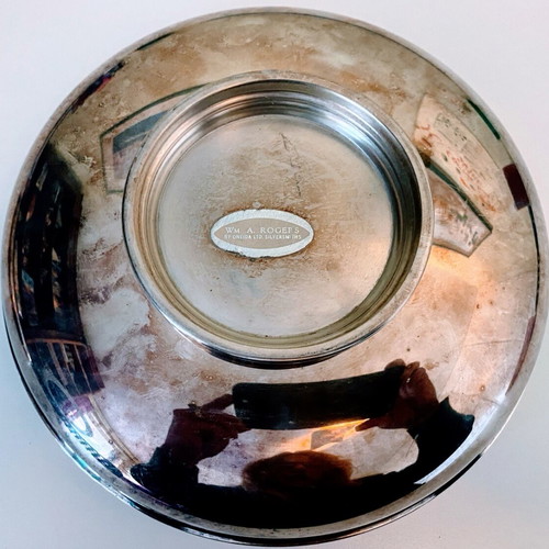 Set of 2 silver plated WM A. Rogers bowls used, vintage