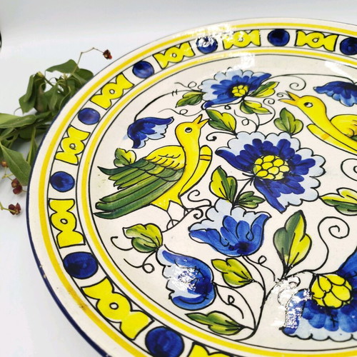 Vintage traditional Spanish hand-painted plate used