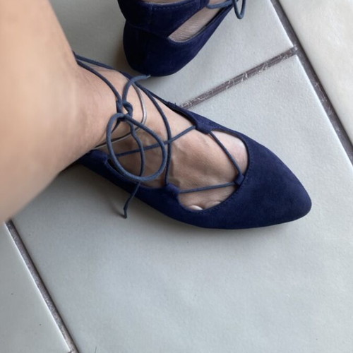 Shoe Bizz ballerinas new, genuine Italian leather suede, size 39, blue