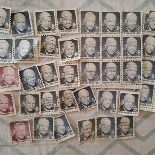 Vintage United States Stamps used, 38 Eisenhower