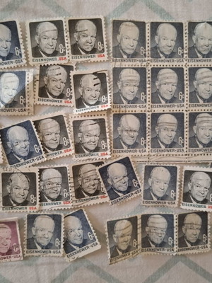 Vintage United States Stamps used, 38 Eisenhower