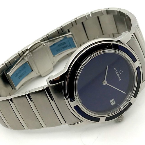 Eterna watch new unisex with blue-black dial and sapphire crystal