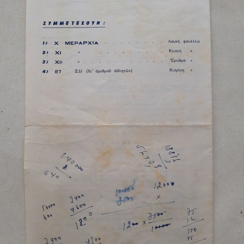 Program of Military Athletic Track Games 1964 used