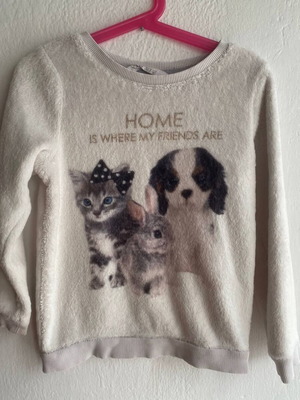 H&M warm sweatshirt size 110/116 (4–6 years) like new with animal design