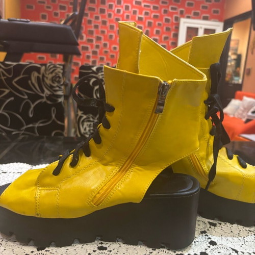 Eliza Yellow Women's Summer Boots new, eco leather, size 39