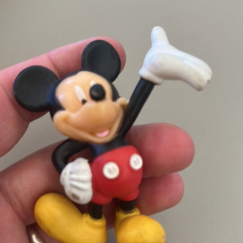 Disney Mickey Mouse figure made of PVC used with minor paint wear