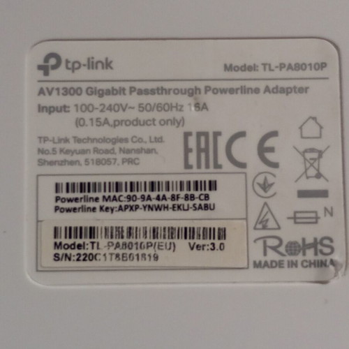 TP-Link powerline adapter TL-PA8010P used, broken