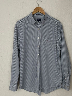 Gant The Broadcloth Banker shirt XL like new, blue and white
