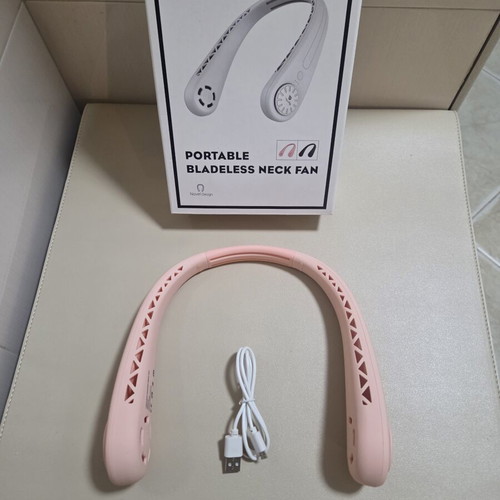 Portable bladeless neck fan