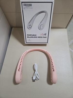 Portable bladeless neck fan