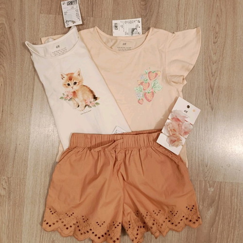 H&M Girls' Summer Set new, beige and brown