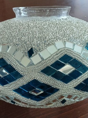 Turkish Oval Mosaic Glass for Lamp New