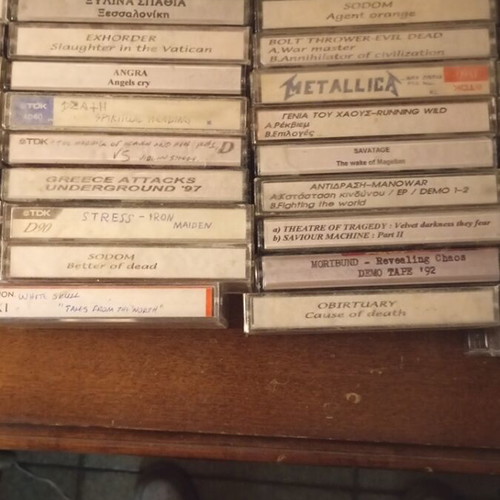 Metal cassette tapes used, pack of 75, heavy metal-punk-hardcore-death
