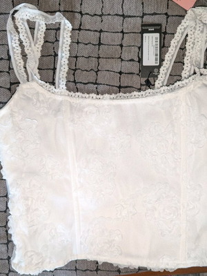 White floral corset Pretty Little Thing new, size S